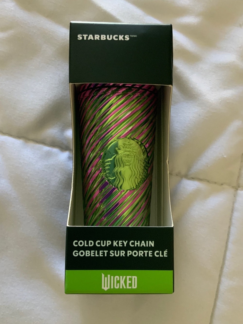 Starbucks Wicked Pink & Green Twisted Cold Cup Key Chain